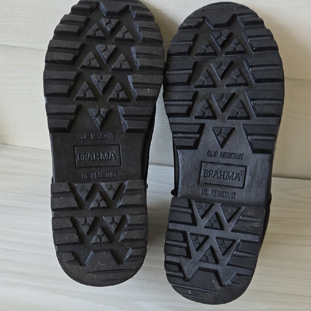 Brahma Black Lace-Up Work Boots with Red Logo - Picture 9 of 10